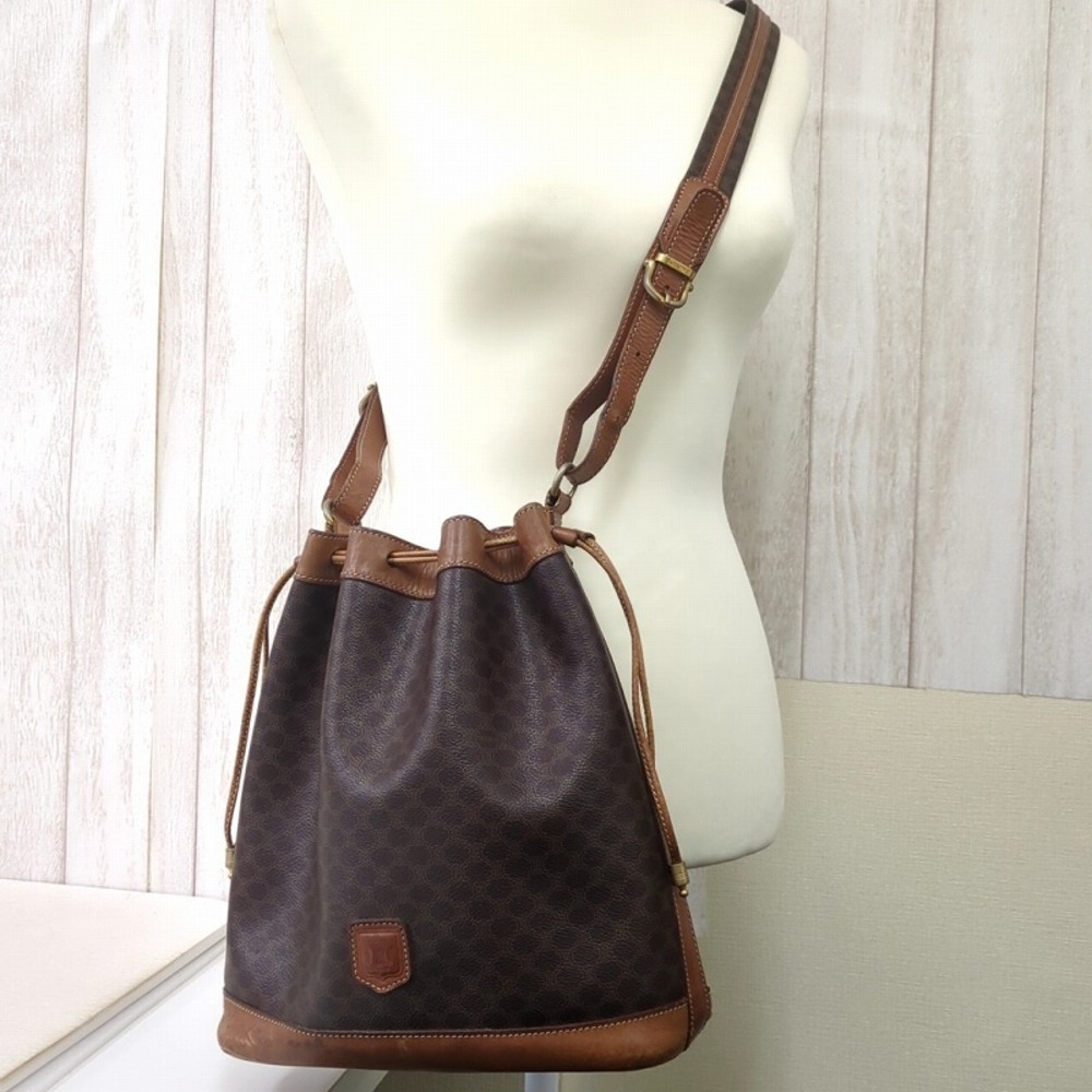 Celine Macadam Pattern Drawstring Shoulder Bag Ca… - image 3